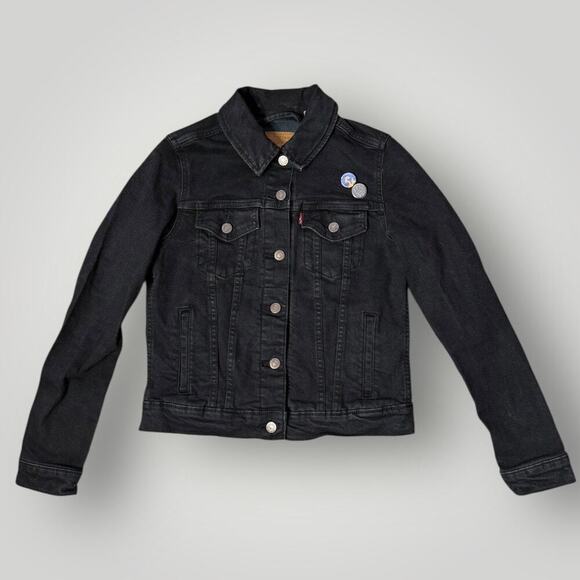 Levis Jackets & Blazers - Levi's Women Slim Fit Original Trucker Jeans Jacket Inside Pockets Black sz S